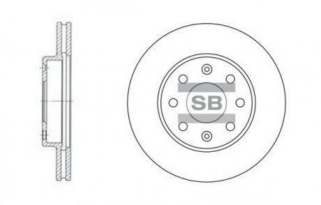 Диск тормозной DAEWOO KALOS GENTRA 14 передн. (пр-во) Hi-Q (SANGSIN) SD3001 (фото 1)