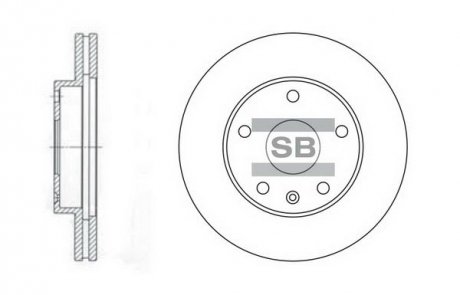Диск тормозной DAEWOO LEGANZA 15 передн. (пр-во) Hi-Q (SANGSIN) SD3006 (фото 1)