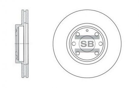 Диск тормозной DAEWOO NUBIRA -03 передн. (пр-во) Hi-Q (SANGSIN) SD3012 (фото 1)