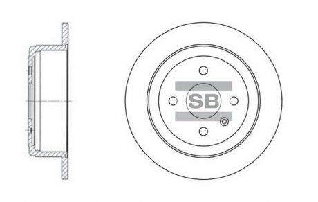 Диск тормозной DAEWOO NUBIRA -03 LEGANZA -03 (14) задн. (пр-во) Hi-Q (SANGSIN) SD3013 (фото 1)
