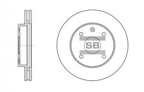 Диск гальмівний CHEVROLET LACETTI передн., вент. (вир-во) Hi-Q (SANGSIN) SD3017 (фото 1)