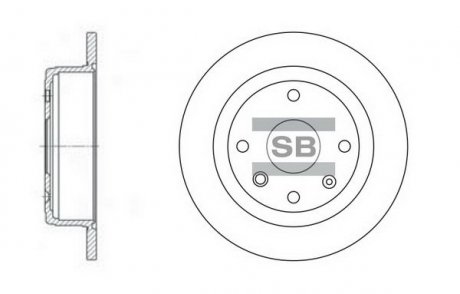 Диск тормозной DAEWOO LACETTI(J200) NUBIRA задн. (пр-во) Hi-Q (SANGSIN) SD3033 (фото 1)