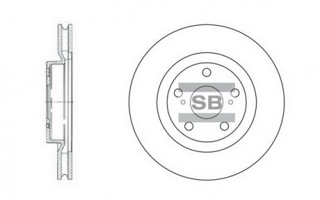 Диск тормозной TOYOTA CAMRI SALOON - 2.4, 3.5 RAV 4 III передн. (пр-во) Hi-Q (SANGSIN) SD4021 (фото 1)