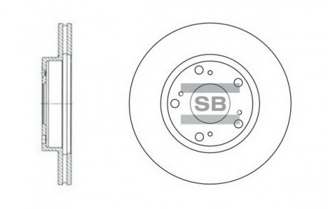 Диск гальмівний HONDA CIVIC (2006-2009) передн. (вир-во) Hi-Q (SANGSIN) SD4102 (фото 1)