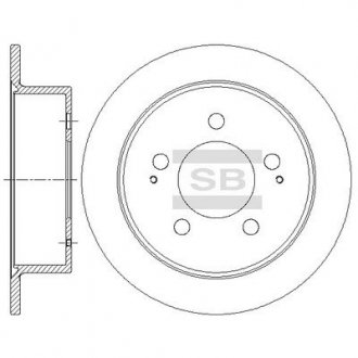 Диск гальмівний SSANGYONG KYRON (05/05-) задн. (вир-во) Hi-Q (SANGSIN) SD5201 (фото 1)