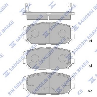 Колодка гальм. диск. MITSUBISHI GALANT задн. (вир-во) Hi-Q (SANGSIN) SP1069 (фото 1)