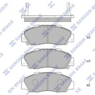 Колодка гальм. диск. HONDA ACCORD, CRV, HR-V передн. (вир-во) Hi-Q (SANGSIN) SP1076-F (фото 1)