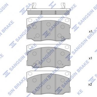 Колодка гальм. диск. HYUNDAI HD65/72 передн. (вир-во) Hi-Q (SANGSIN) SP1080 (фото 1)
