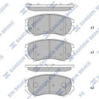 Колодка торм. диск. HYUNDAI TUCSON 2.0, 2.7, 2.0CRDI 04- передн. (пр-во) Hi-Q (SANGSIN) SP1155 (фото 1)