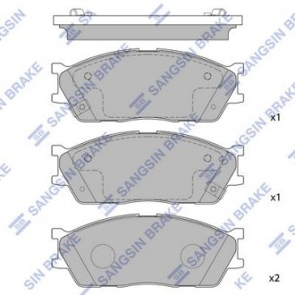 Колодка гальм. диск. KIA RIO SF передн. (вир-во) Hi-Q (SANGSIN) SP1164 (фото 1)