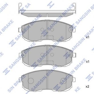 Колодка торм. диск. SAMSUNG SM 5 передн. (пр-во) Hi-Q (SANGSIN) SP1183 (фото 1)