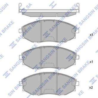 Колодка тормозная Epica/Evanda 2,5 перед (к-т 4 шт) Hi-Q (SANGSIN) SP1193 (фото 1)