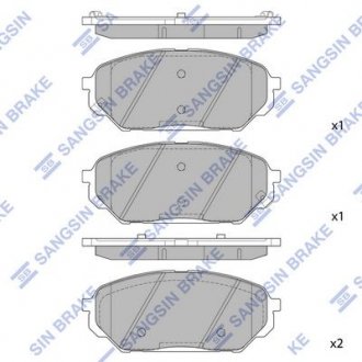 Колодка гальм. диск. HYUNDAI передн. (вир-во) Hi-Q (SANGSIN) SP1203 (фото 1)