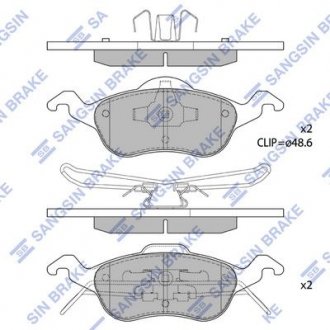 Колодка торм. диск. FORD FOCUS передн. (пр-во) Hi-Q (SANGSIN) SP1259 (фото 1)