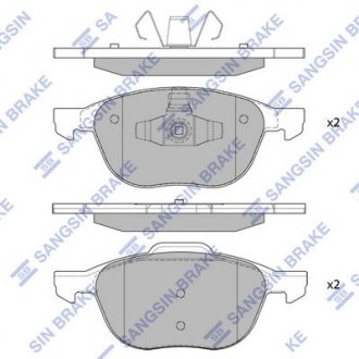 КОЛОДКИ FORD FOCUS 04-,MAZDA 3 03-,MAZDA 5 05- Hi-Q (SANGSIN) SP1260 (фото 1)