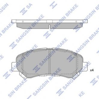 Колодка торм. диск. NISSAN QASHQAI,TEANA, X-TRAIL 1.5DCI-2.3I 03.10- передн. (пр-во) Hi-Q (SANGSIN) SP1451 (фото 1)