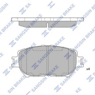 Колодка гальм. диск. TOYOTA CAMRY 2.0VVT-I, 2.4VVT-I TS, 3.0 V6 01 - передн. (вир-во) Hi-Q (SANGSIN) SP2037 (фото 1)