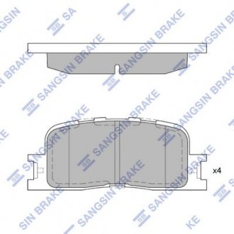 Колодка торм. диск. TOYOTA CAMRY 2.0VVT-I, 2.4VVT-I TS, 3.0 V6 01- задн. (пр-во) Hi-Q (SANGSIN) SP2038 (фото 1)