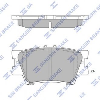 КОЛОДКИ ТОРМ. ЗАДНИЕ Rav 4 III 2.0 VVT-i, 2.2 D-4D, 2.2 D-CAT 03/06- Hi-Q (SANGSIN) SP2081 (фото 1)