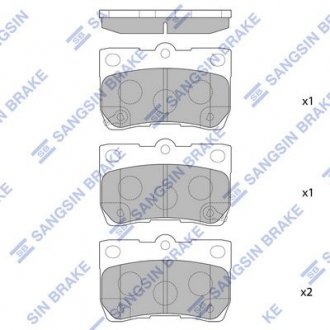 Колодка гальм. диск. LEXUS GS300, GS430, GS450H, GS460, LS460 3.0I-4.6I 24V 05 - задн. (вир-во SANGS Hi-Q (SANGSIN) SP2083 (фото 1)