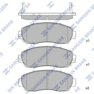 Колодка гальм. диск. HONDA CR-V 2.0I-VTEC 16V 4WD, 2.2I-CTDI 16V 4WD 07 - передн. (вир-во) Hi-Q (SANGSIN) SP2115 (фото 1)