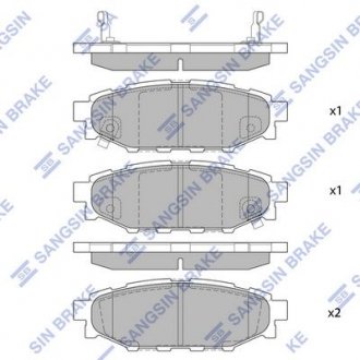 Колодка торм. диск. SUBARU FORESTER 09- задн. (пр-во) Hi-Q (SANGSIN) SP2118 (фото 1)