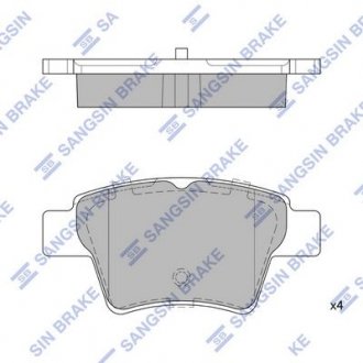 Колодка торм. диск. CITROEN C4 I (LC) 04-10 R (D1621) задн. (пр-во) Hi-Q (SANGSIN) SP2153 (фото 1)