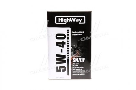 Олива моторна 5W-40 SN/CF (Каністра 4л) HighWay 10028 (фото 1)