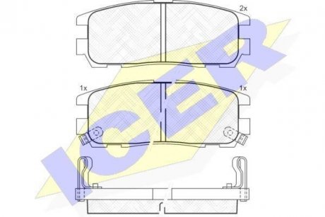 Колодки гальмівні (задні) Opel Frontera/Monterey/Isuzu Trooper 92-04 ICER 140991 (фото 1)