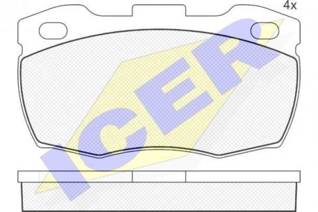 Колодки гальмівні (передние) Land Rover Defender II/Dodge D200 90-16 ICER 141089 (фото 1)