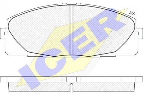 Колодки гальмівні (передні) Toyota HiAce IV/V/Hilux VII 05- ICER 141931 (фото 1)