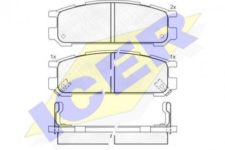 Колодки гальмівні (задние) Subaru Impreza/Legacy 89-03 ICER 181000 (фото 1)