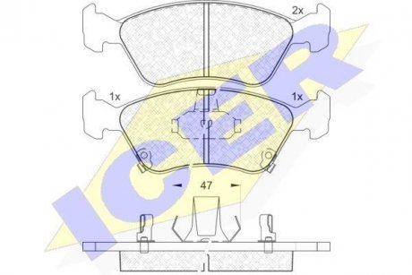 Колодки гальмівні (передние) Toyota Avensis 97-03 ICER 181235 (фото 1)