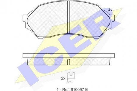 Колодки гальмівні (передні) Mazda 323 98-04 ICER 181309 (фото 1)