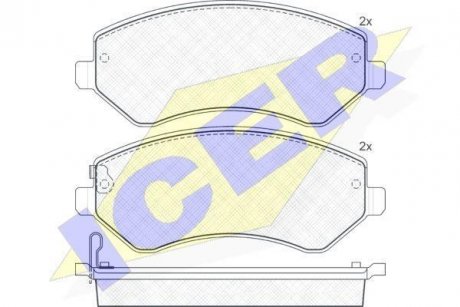 Колодки гальмівні (передние) Chrysler Voyager/Jeep Cherokee/Dodge Caravan 00-08 ICER 181512 (фото 1)