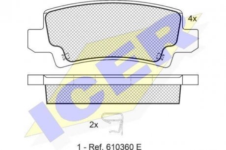 Колодки гальмівні (задні) Toyota Corolla 01-14 ICER 181514 (фото 1)