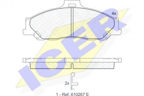 Колодки гальмівні (передні) Ford Ranger 99-12/Mazda B-serie 99-06/BT-50 06- ICER 181580 (фото 1)