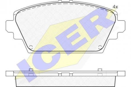 Колодки гальмівні (передні) Nissan Almera II Tino/Primera III 00-08 ICER 181581 (фото 1)