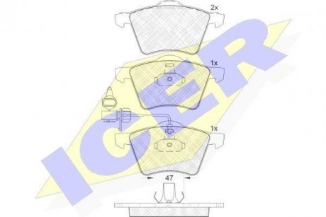 Колодки гальмівні (передние) Ford Galaxy 92-06/Seat Alhambra/VW Sharan 95-10 ICER 181605 (фото 1)