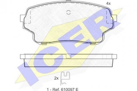 Колодки гальмівні (передние) Suzuki Grand Vitara 01-05/XL-7 01-06 ICER 181715 (фото 1)