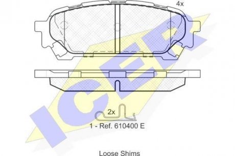 Колодки гальмівні (задние) Subaru Impreza 99-/Forester 02-12/Saab 9-2X 04-06 ICER 181737 (фото 1)