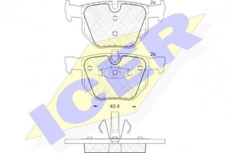 Колодки гальмівні (задні) BMW 3 (E90/E91/E92/E93) 04-13/X1 (E84) 09-15 ICER 181739 (фото 1)