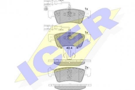 Колодки гальмівні (задние) VW Touareg 02-10 (+датчики) ICER 181815 (фото 1)