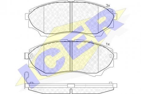 Колодки гальмівні (передние) Ford Ranger 99-12 ICER 181822 (фото 1)