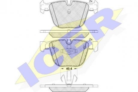 Колодки гальмівні (задние) BMW 5 (F07/F10/F11) 09-/7 (F01-F04) 08-15 ICER 181896 (фото 1)