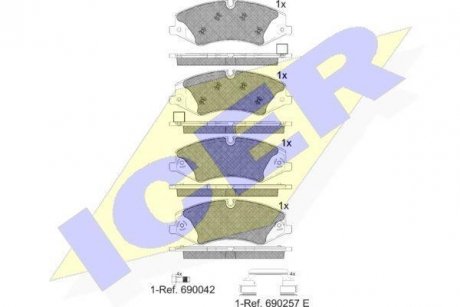 Колодки гальмівні (передні) Land Rover Discovery IV/V 09-/Range Rover III/IV/Sport I/II 06- ICER 181957-203 (фото 1)