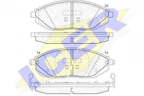 Колодки гальмівні (передні) Chevrolet Spark/Matiz 10- ICER 182023 (фото 1)