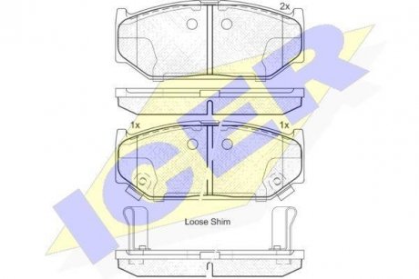 Колодки гальмівні (передние) Suzuki Swift III/IV 05-/Carlarky Q1 18- ICER 182045 (фото 1)