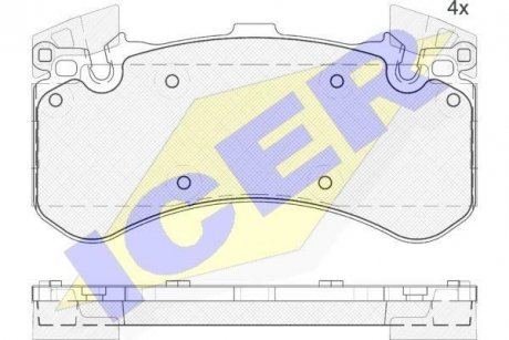 Колодки гальмівні (передні) Audi A6/A7/A8/Q5 10-/VW Jetta 08-10 ICER 182070 (фото 1)