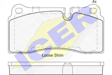 Колодки гальмівні (задні) Audi Q7 06-16/R8 07-/BMW 2 (F22/F87) 12-/3 (F30/F80) 11-18 ICER 182121 (фото 1)